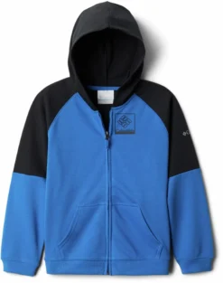 Columbia Branded French Terry Full-Zip Hoodie - Bright Indigo/Black - Kids'